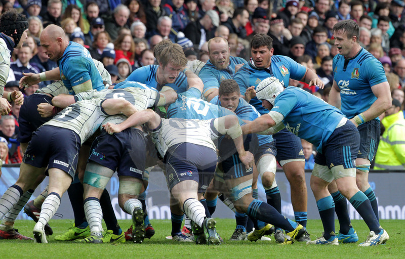 RBS Sei Nazioni 2017, Edimburgo, Murrayfield stadium 18/03/2017, Scozia v Italia, rolling maul azzurra. Foto Daniele Resini/Fotosportit