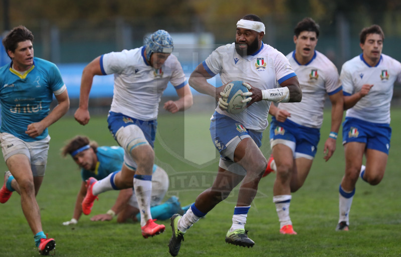 Nazionale A, Test Match 2021, Padova, stadio Plebiscito 14/11/2021, Italia A v Uruguay, break di Ratuva Tavuyara. Foto Daniele Resini/Fotosportit