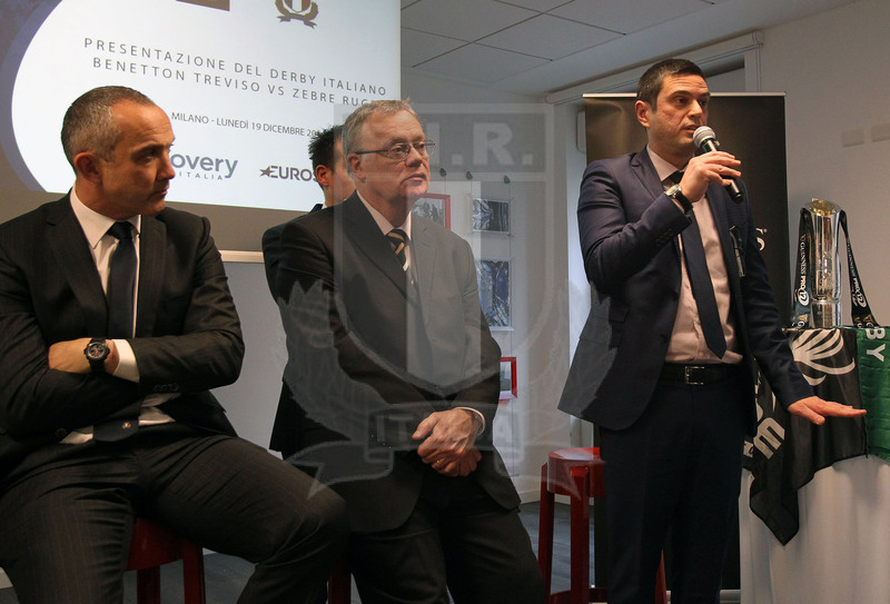 Milano, 19/12/2016, presentazione del derby fra Zebre e Benetton Treviso, l\
