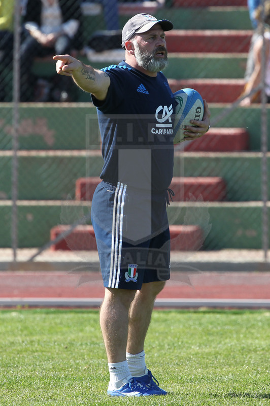 RBS Sei Nazioni 2017, Capoterra (Cagliari), stadio Santa Rosa 10/03/2017, Italia U20 v Francia U20, warm up, Alessandro Troncon. Foto Daniele Resini/Fotosportit.