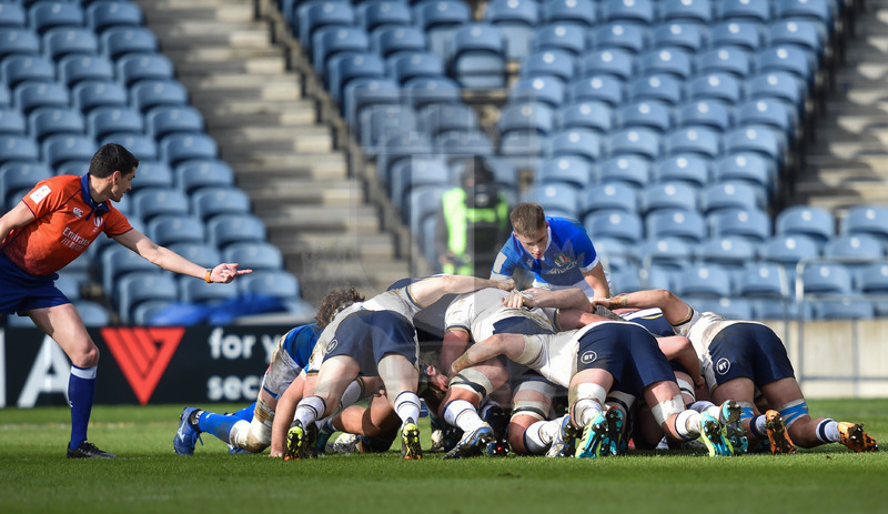 Guinness Sei Nazioni 2021, Round 5, Edimburgo, Murrayfield 20/03/2021, Scozia v Italia, mischie a cionfronto. Foto David Gibson/Fotosportit