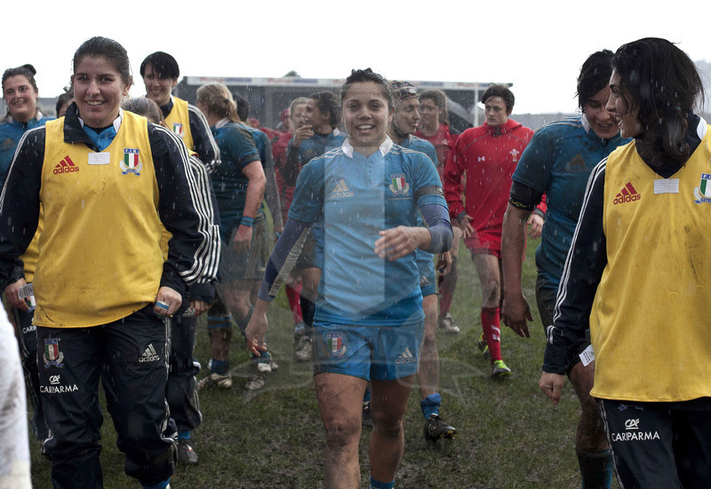 Rbs 6 Nazioni Donne, Abevaron, Talbot Athletic Ground 02/02/2014, Galles v Italia, Maria Grazia Cioffi festeggia.