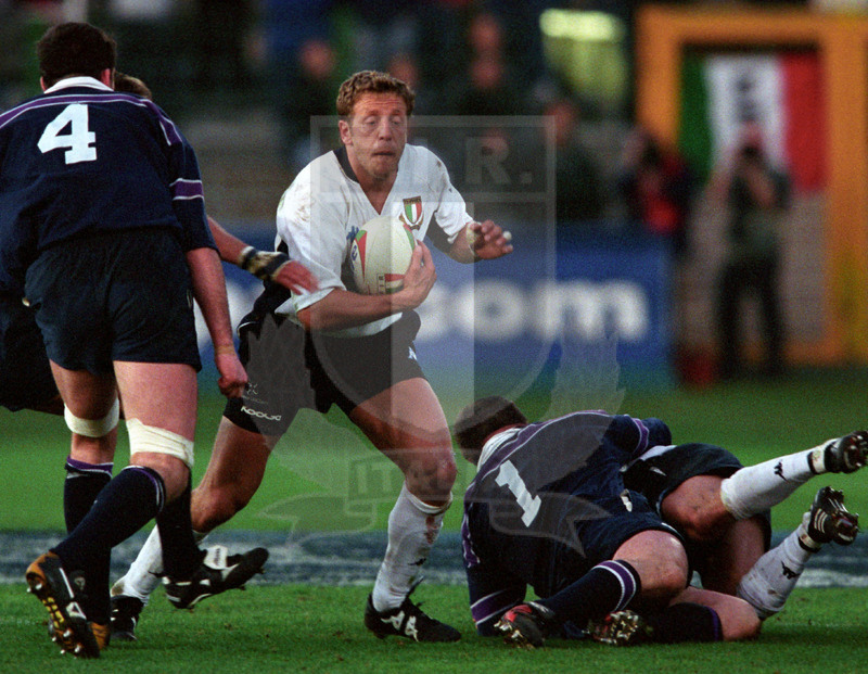 Rbs Sei Nazioni 2002, Roma, stadio Flaminio 16/02/2002, Italia v Scozia, Paolo Vaccari. Foto Daniele Resini/Fotosportit