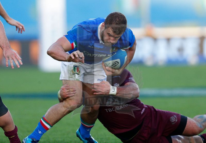 Cattolica Test Match 2018, Firenze, stadio Artemio Franchi 10/11/2018, Italia v Gorgia, Tommaso Castello placcato. Foto Daniele Resini/Fotosportit