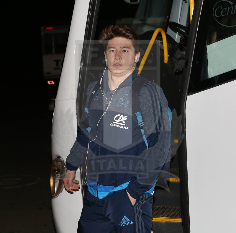 RBS Sei Nazioni 2017, Darlington, Northern Echo Arena 24/02/2017, Inghilterra U20 v Italia U20, l’arrivo della squadra italiana, Massimo Rizzi.