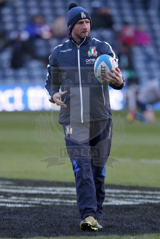 Guinness Sei Nazioni 2018, Round 1, Edimburgo, Murrayfield 02/02/2019, Scozia v Italia, warm up degli Azzurri, Mike Catt. Foto Daniele Resini/Fotosportit