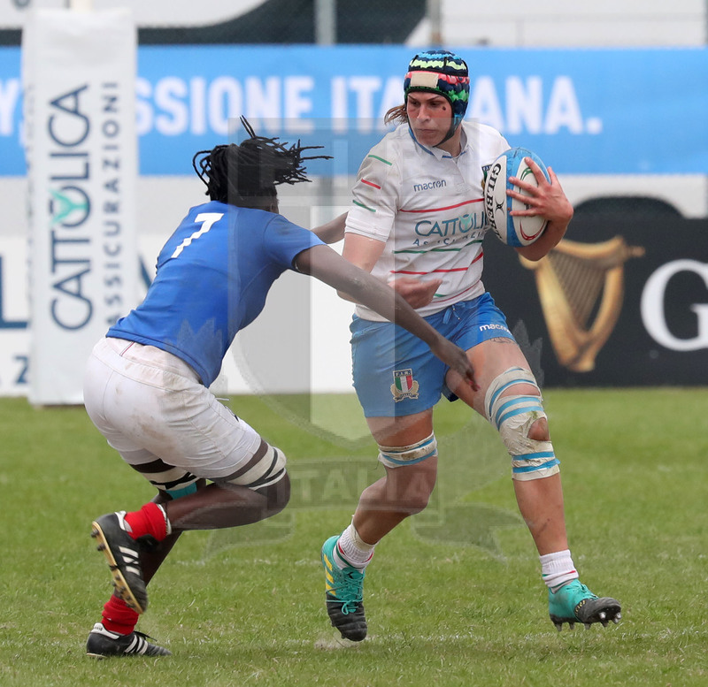 Guinness Sei Nazioni 2019 Donne, Padova, stadio Plebiscito 17/03/2017, Italia Donne v Francia Donne, una carica di Giordana Duca. Foto Daniele Resini/Fotosportit