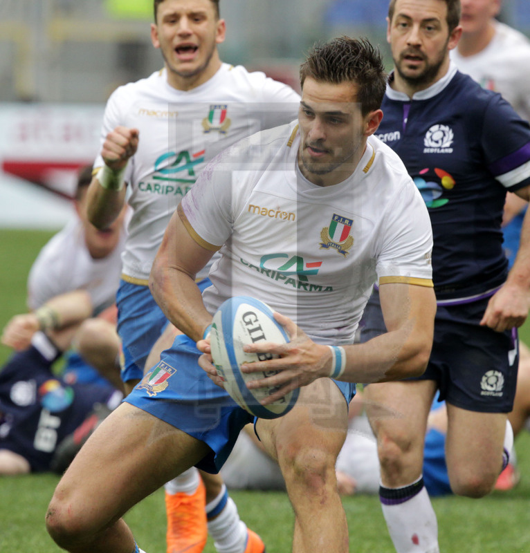 Natwest Sei Nazioni 2018, round 5, Roma stadio Olimpico 17/03/2018, Italia v Scozia, Mattia bellini. Foto Daniele Resini/Fotosportit