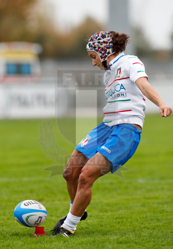 Test Match Donne Novembre 2018, Calvisano (BS), Pata Stadium, 4-11-2018, Italia Femminile v Scozia Femminile. Michela Sillari trasforma la meta. Foto: Roberto Bregani/Fotosportit