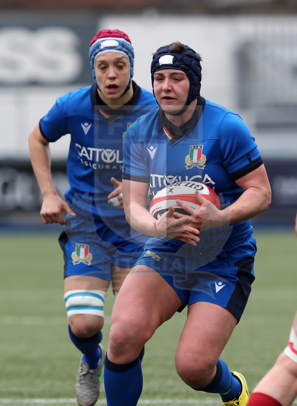 Guinness Sei Nazioni Donne 2020, Cardiff, Arms Park 02/02/2020 Galles Donne v Italia Donne, Lucia Gai e Elisa Giordano. Daniele Resini/Fotosportit