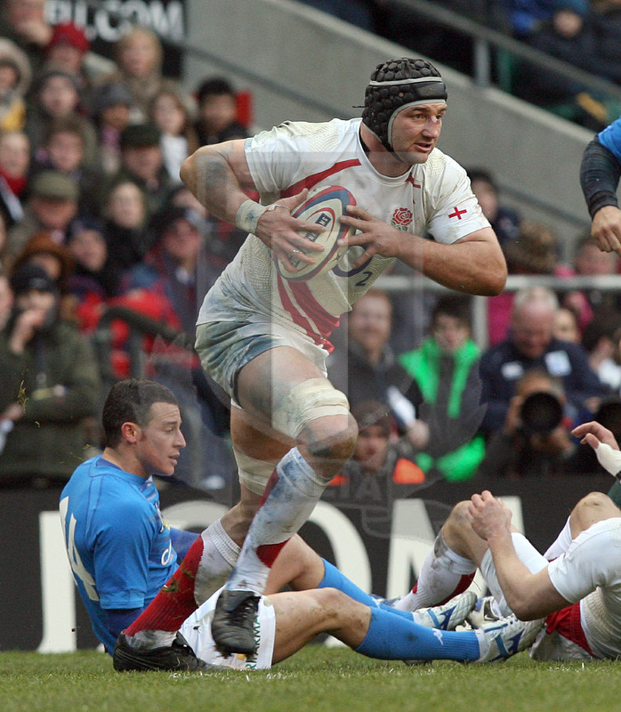 Rbs Sei Nazioni 2009, Londra, Twickenham 07/02/2009, Inghilterra v Italia, Steve Borthwick. Foto Daniele Resini/Fotosportit