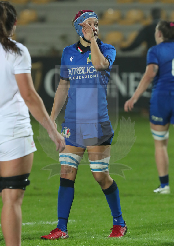 Guinness Sei Nazioni Donne 2020, Round 5, Parma, Cittadella del Rugby 01/11/2020, Italia Donne v Inghilterra Donne, Elisa Giordano dà indicazioni. Foto Daniele Resini/Fotosportit