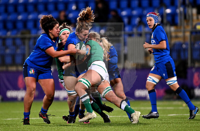 Sei Nazioni 2020 Donne, Round 4, Dublino, Donnibrook, Energia Park 24/10/2020, Irlanda Donne v Italia Donne, Francesca Sgorbini con Silvia Turani in sostegno. Foto Brendan Moran/Fotosportit