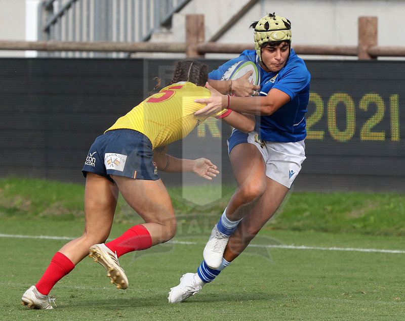 Rugby World Cup 2021 Women, Qualifier, Parma, stadio Lanfranchi 25/09/2021, Italia Donne v Spagna Donne Beatrice Rigoni affrontata da Maria Garcìa Gala. Foto Daniele Resini/Fotosportit