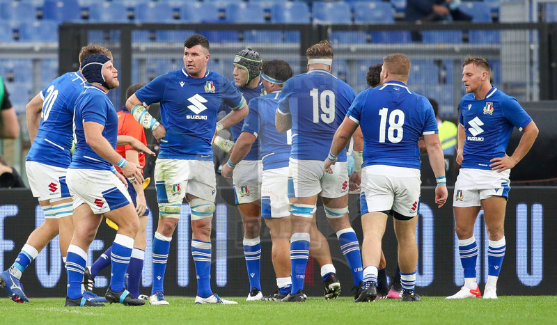 Autumn Nations Series 2021, Roma, Stadio Olimpico, 6-11-2021, Itallia vs Nuova Zelanda.La delusione di degli azzurri.   Foto: Roberto Bregani/Fotosportit