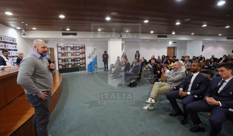 Roma, Stadio Olimpico 09/02/2019, conferenza stampa di presentazione e sigla dell’accordo Fir-Telethon,