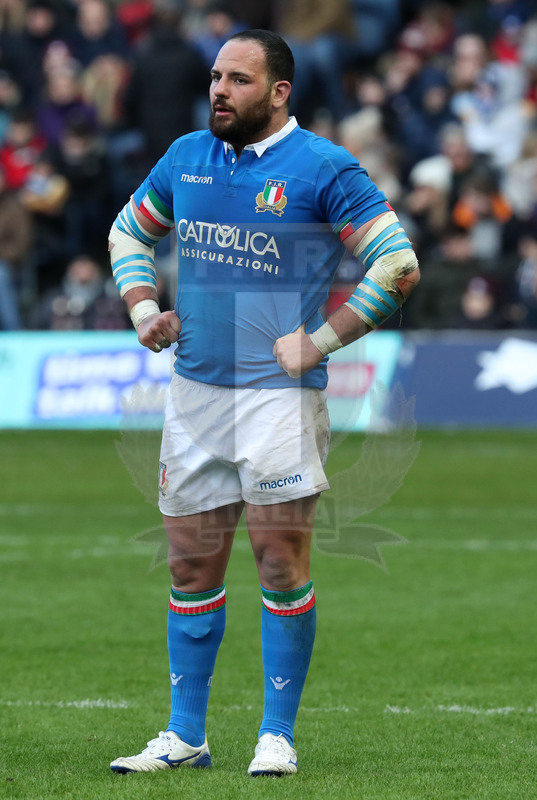 Guinness Sei Nazioni 2018, Round 1, Edimburgo, Murrayfield 02/02/2019, Scozia v Italia, Simone Ferrari. Foto David Gibson/Fotosportit