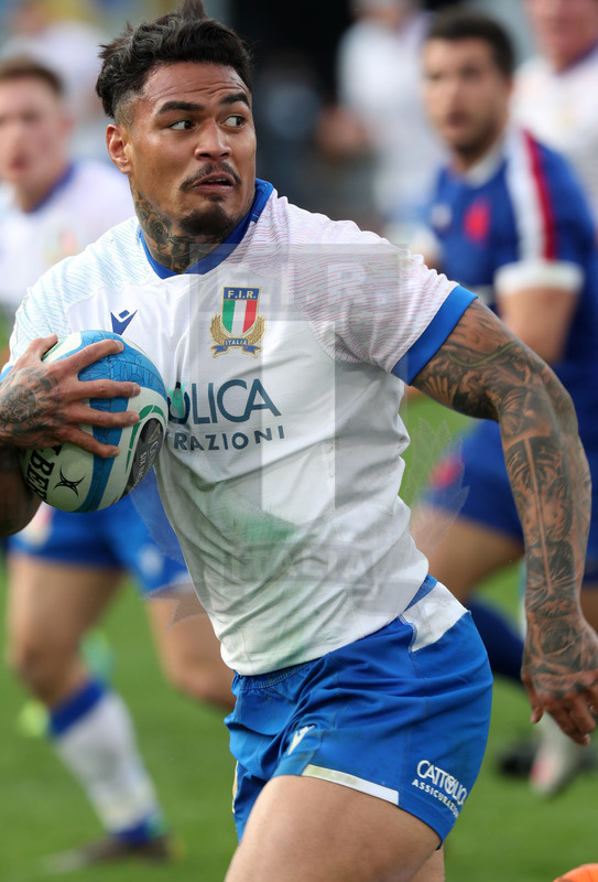 Guinness Sei Nazioni 2021, Round 1, Roma, stadio Olimpico 06/02/2021, Italia v Francia, Monty Ioane. Foto Daniele Resini/Fotosportit