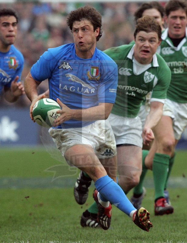 Sei Nazioni 2006, Dublino, Lansdowne road 04/02/2006, Irlanda v Italia, Ramiro Pez sfugge a Brian O\