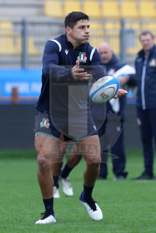 Autumn Nations Series 2021, Parma, Itallia v Uruguay, stadio Lanfranchi, team run della Nazionale Maggiore, Ignacio Brex. Foto Daniele Resinii/Fotosportit