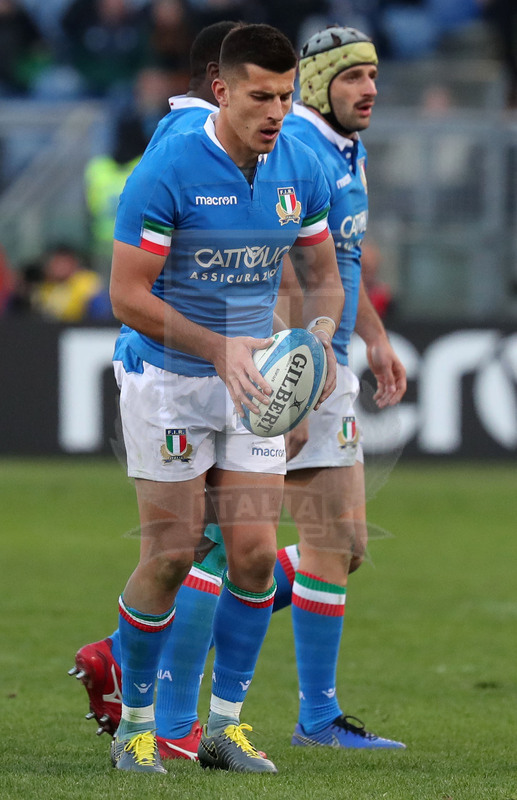 Guinness Sei Nazioni 2019, Round 3, Roma, stadio Olimpico 24/02/2019, Italia v Irlanda, Tommaso Allan. Foto Daniele Resini/Fotosportit
