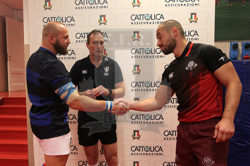 Cattolica Test Match 2018, Firenze, stadio Artemio Franchi 10/11/2018, Italia v Gorgia, il sorteggio prima del match. Foto Daniele Resini/Fotosportit