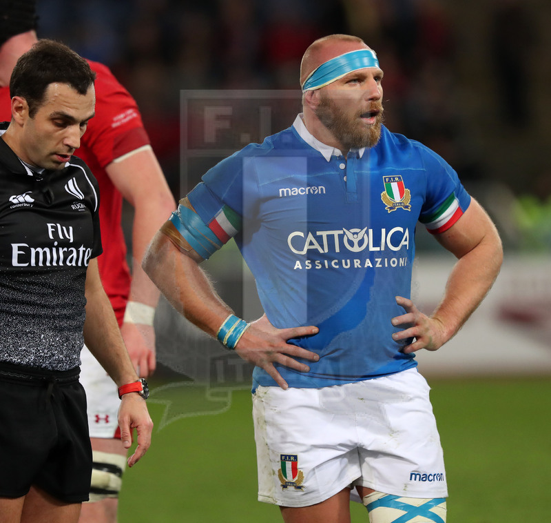 Guinness Sei Nazioni 2019, Round 2, Roma, Stadio Olimpico 09/02/2019, Italia v Galles, Leonardo Ghiraldini. Foto Daniele Resini/Fotosportit