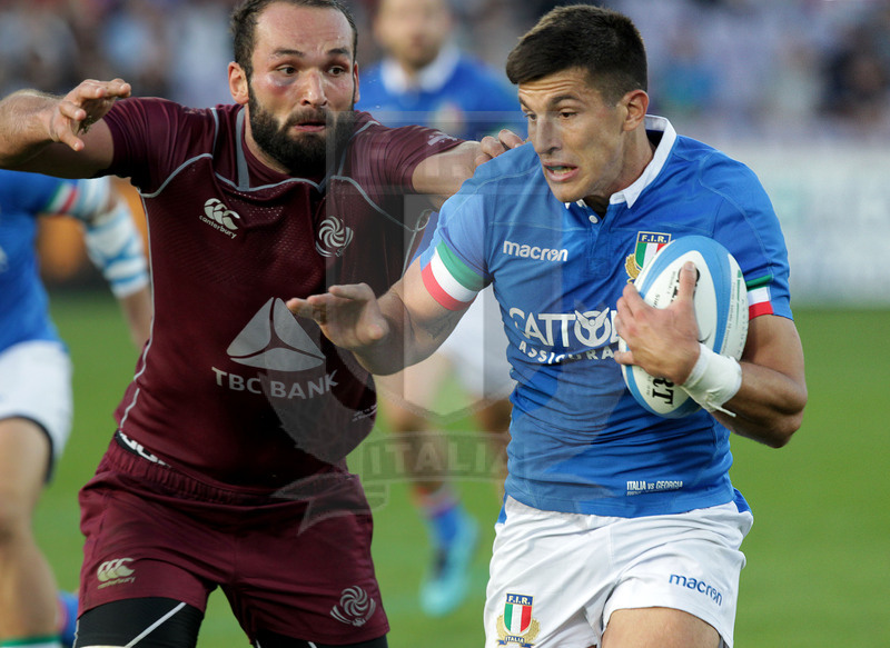 Cattolica Test Match 2018, Firenze, stadio Artemio Franchi 10/11/2018, Italia v Gorgia, Tommaso Allan difende palla. Foto Daniele Resini/Fotosportit