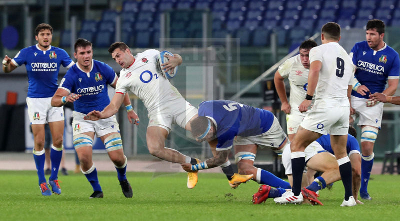 Guinness Sei Nazioni 2020, Round 5, Roma, stadio Olimpico 31/10/2020, Italia v Inghilterra, Niccolò Cannone placca Johnny May.