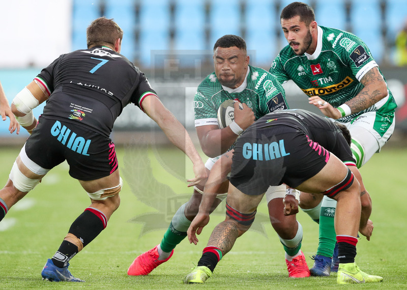 Guinness PRO14 Rainbow Cup 2020-2021, Parma, Stadio Lanfranchi, 7//05/2020, Zebre vs Benetton. Toa Halafihi placcato da Renato Giammarioli. Foto: Roberto Bregani/Fotosportit