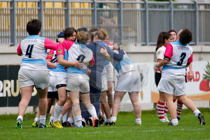Finale Campionato Serie A Femminile Rugby 2014-2015, Parma, Stadio Lanfranchi, 23-05-2015, Monza Rugby 1949 v Valsugana Rugby Padova. Le ragazze del Valsugana Rugby festeggiano al termine dell\