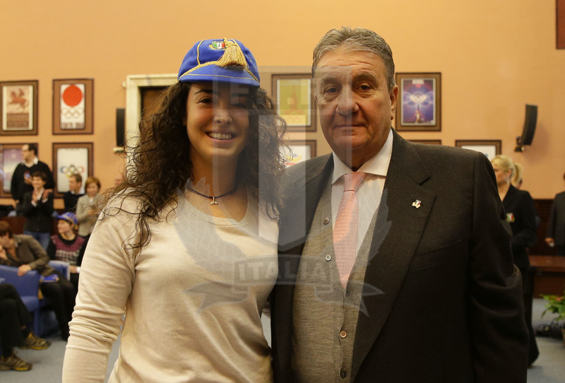 Cerimonia di consegna dei Cap alle atlete delle Nazionali femminili, Roma, salone d\