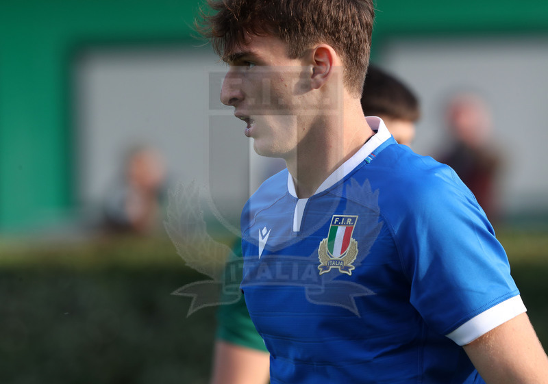 Test match U18, Trviso, stadio di Monigo, Italia U18 v Irlanda U18, Leonardo Antonio Sodo non passa. Foto Daniele Resini/Fotosportit