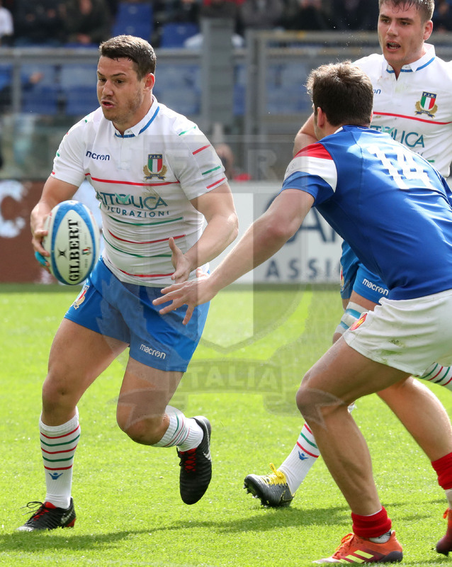 Guinness Sei Nazioni 2019, Round 5, Roma, stadio Olimpico 16/03/2019, Italia v Francia, Luca Morisi. Foto Daniele Resini/Fotosportit