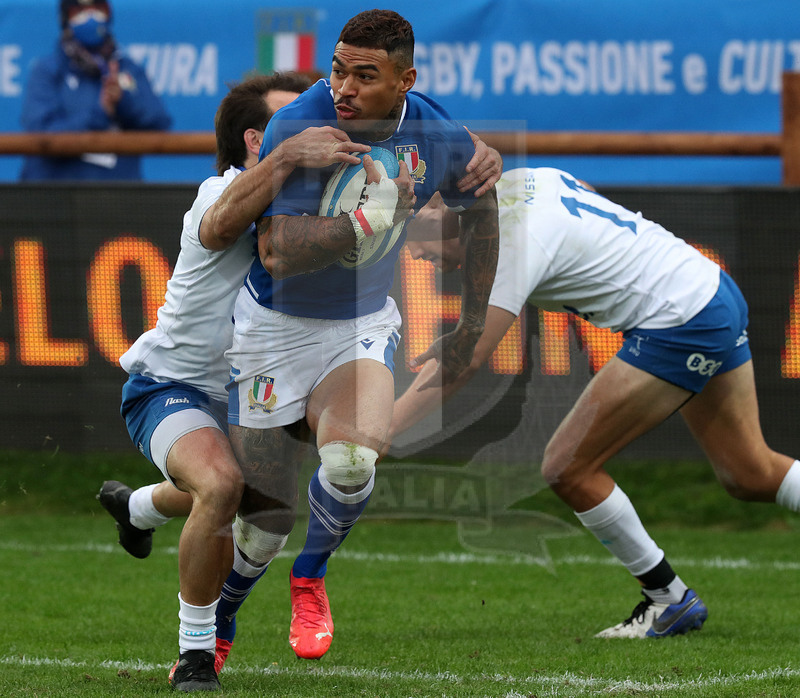 Autumn Nations Series 2021, Parma, stadio Lanfranchi 20/11/2021, Itallia v Uruguay, Monty Ioane non passa. Foto Daniele Resini/Fotosportit