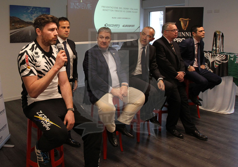 Milano, 19/12/2016, presentazione del derby fra Zebre e Benetton Treviso, l\