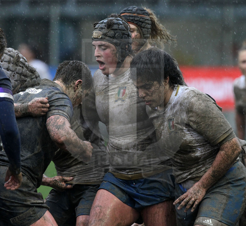 Natwest Sei Nazioni Donne 2018, round 5, Padova, stadio Plebiscito 18/03/2018, Italia Donne v Scozia Donne, Gaia Giacomoli e Melissa Bettoni in chiusa. Foto Daniele Resini/Fotosportit