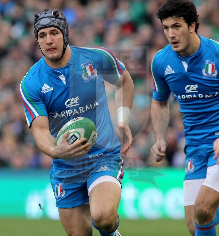 Rbs Sei Nazioni 2014, Dublino, Aviva Stadium, 08/03/2014, Irlanda v Italia, Michele Campagnaro e Leonardo Sarto. Foto Daniele Resini/Fotosportit