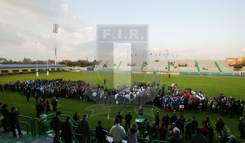 Rugby Europe Under18 Championship, prima edizione, Veneto 2004, la cerimonia finale delle premiazioni. Foto Daniele Resini/Fotosportit
