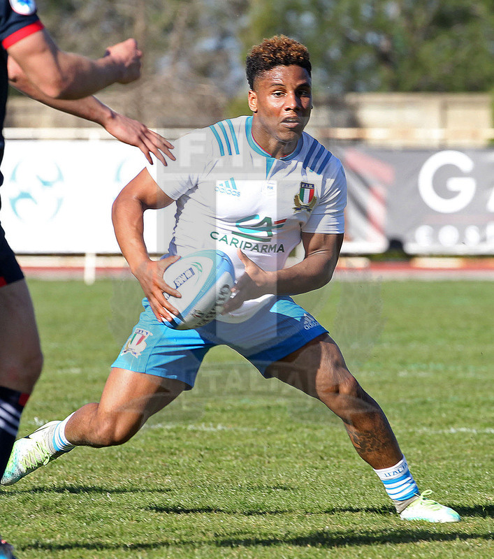 RBS Sei Nazioni 2017, Capoterra (Cagliari), stadio Santa Rosa 10/03/2017, Italia U20 v Francia U20, Charly Trussardi.Foto Daniele Resini/Fotosportit