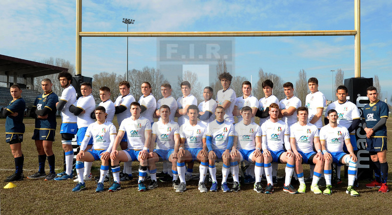 Test match U18, Badia Polesine 24/02/2018, Italia U18 v Francia U18, la squadra azzurra.