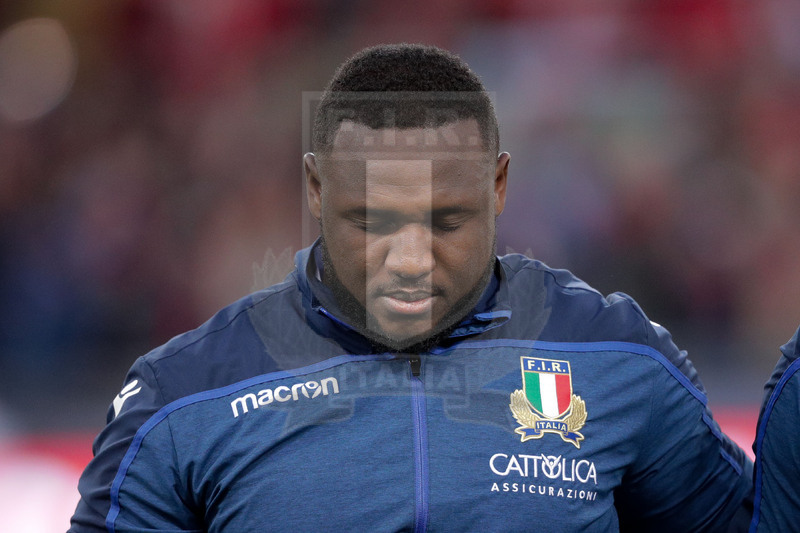 Guinness Sei Nazioni 2016, Round 2, Roma, Stadio Olimpico, 9/02/2019, Italia v Galles. Cherif Traorè. Foto Roberto Bregani/Fotosportit