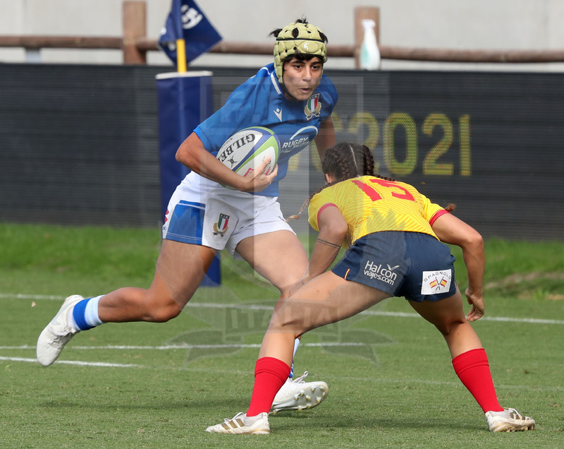 Rugby World Cup 2021 Women, Qualifier, Parma, stadio Lanfranchi 25/09/2021, Italia Donne v Spagna Donne Beatrice Rigoni affrontata da Maria Garcìa Gala. Foto Daniele Resini/Fotosportit
