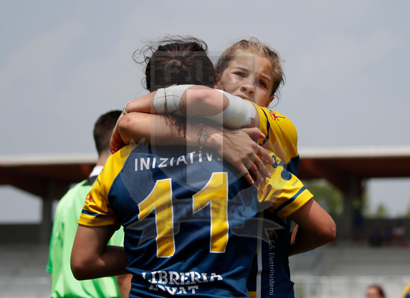 Finali Trofeo Interregionale U16 e Coppa Italia Femminile Seniores Femminile "Trofeo Rebecca Braglia", Calvisano (BS), Pata Stadium, 2-3 Giugno 2018. Le ragagge del Villorba festeggiano una meta. Foto: Roberto Bregani @ fotosportit