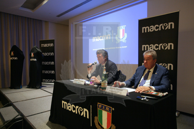 Milano, presentazione del nuovo sponsor tecnico Fir, Milano, NHOW Hotel 03/07/2017, Gianluca Pavanello, ad di Macron e il Presidente federale Alfredo Gavazzi. Foto Daniele Resini/Fotosportit
