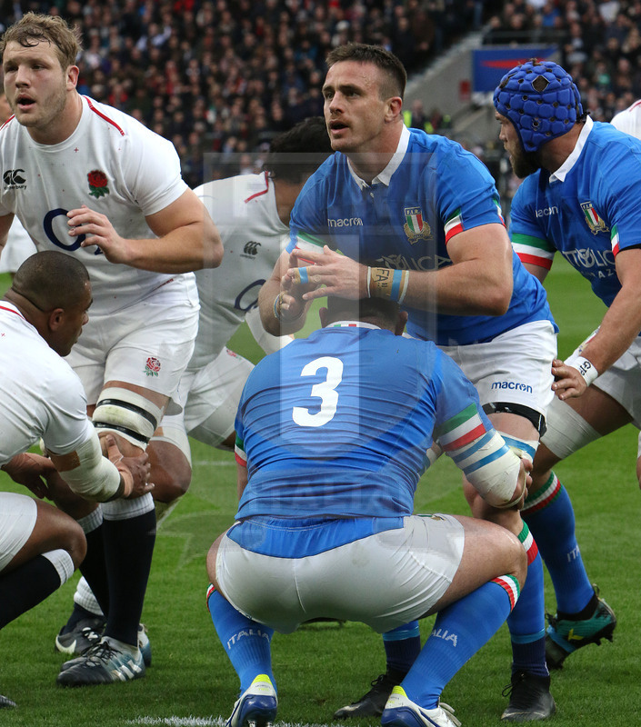 Guinness Sei Nazioni 2019, Round 4, Londra, Twickenham 09/03/2019, Inghilterra v Italia, Braam Steyn nello schieramento di touche. Foto Daniele Resini/Fotosportit