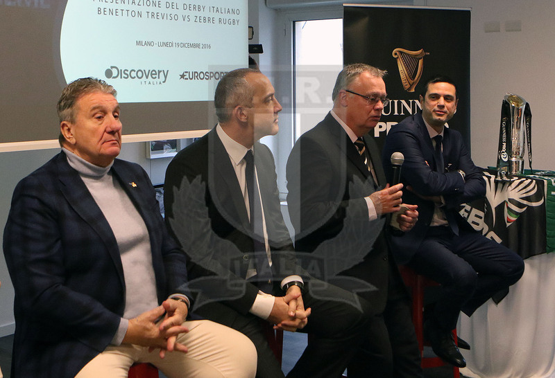 Milano, 19/12/2016, presentazione del derby fra Zebre e Benetton Treviso, l’intervento di David Jordan, direttore del Guinnes Pro 12.
