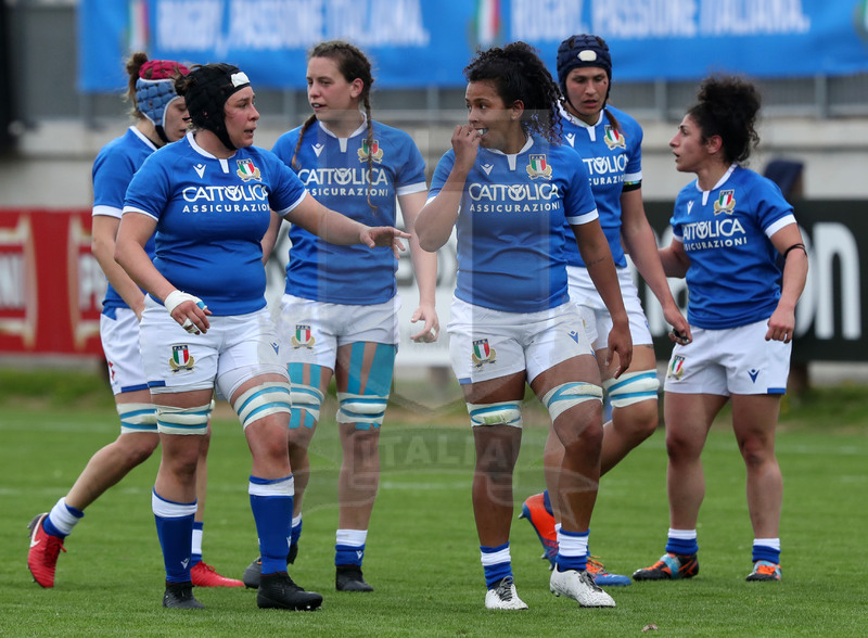 Sei Nazioni Donne 2021, Parma, stadio Lanfranchi 10/04/2021, Italia v Inghilterra,Le avanti azzurre. foto Daniele Resini/Fotosportit