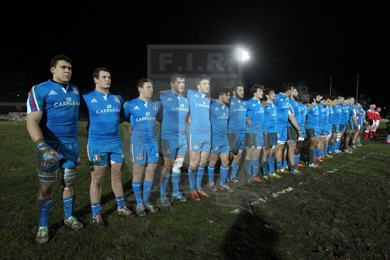 Sei Nazioni 2015, Biella 06/02/2015, Italia U20 v Irlanda U20, gli Azzurri all\