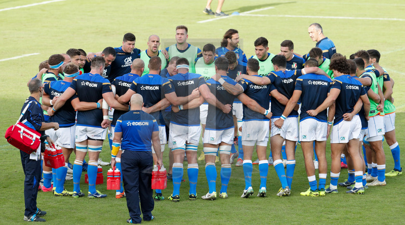 Credit Agricole Cariparma Test Match 2017, Catania, Stadio Massimino, 11-11-2017, Italia v Fiji. Gli azzurri in cerchio. Foto: Roberto Bregani / Fotosportit